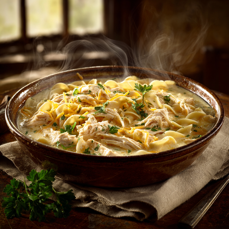 Crack Chicken Noodle Soup Recipe - Creamy & Comforting
