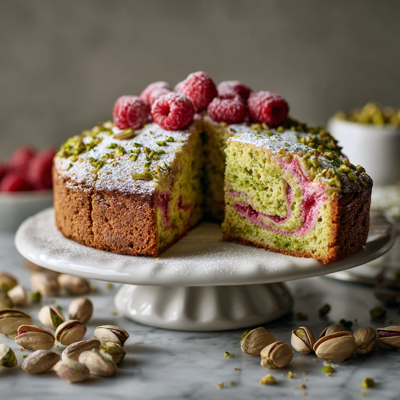Pistachio Raspberry Cake: Effortless Indulgence