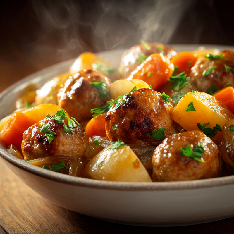 Easy Frozen Meatball Pot Roast | Slow Cooker Dinner