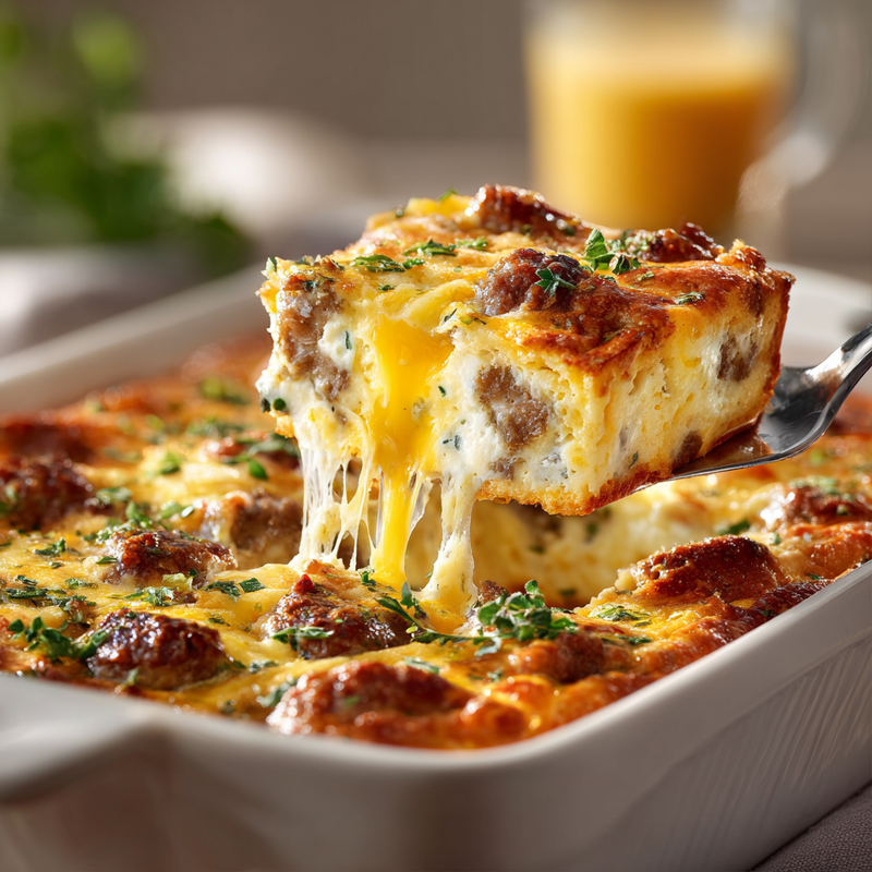 Easy Sausage and Egg Casserole Recipe | Quick Breakfast