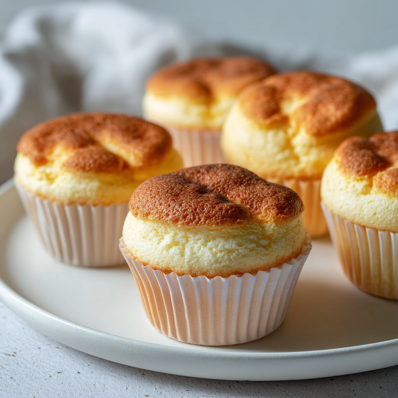 Fluffy Cotton Cheesecake Cupcakes with Japanese Style