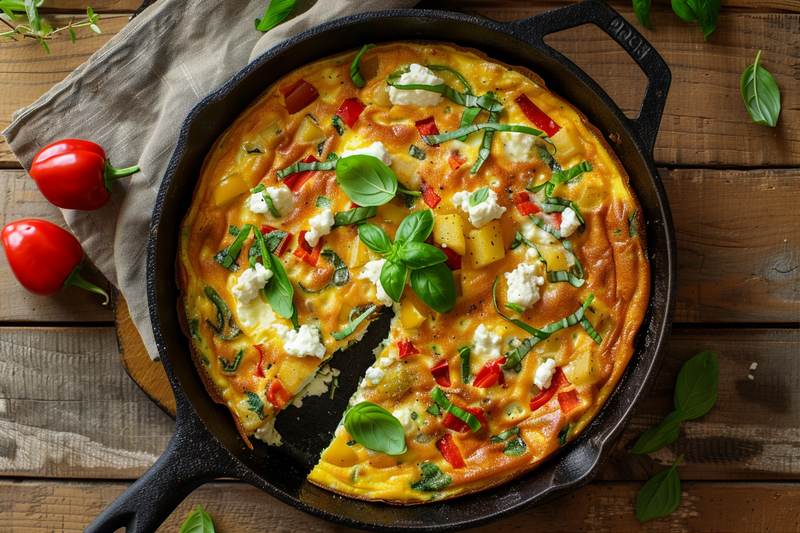 Garden Frittata with Goat Cheese & Potatoes Recipe