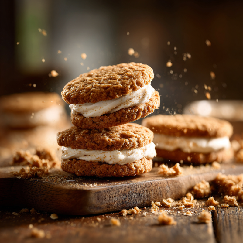 Homemade Sourdough Oatmeal Cream Pie Sandwich Cookies