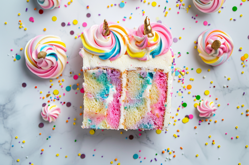Unicorn Poke Cake Recipe with Rainbow Jello & Pastel Frosting
